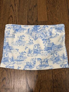 Edikted White Top with Pink & Teal Logo Tag